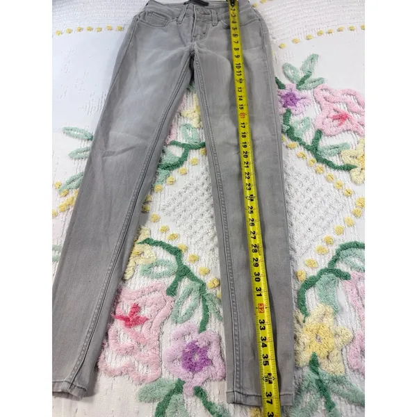 Levis Super Skinny Grey Denim‎ Jeans W24 L30 Mid Rise 11997-0214 - Image 3