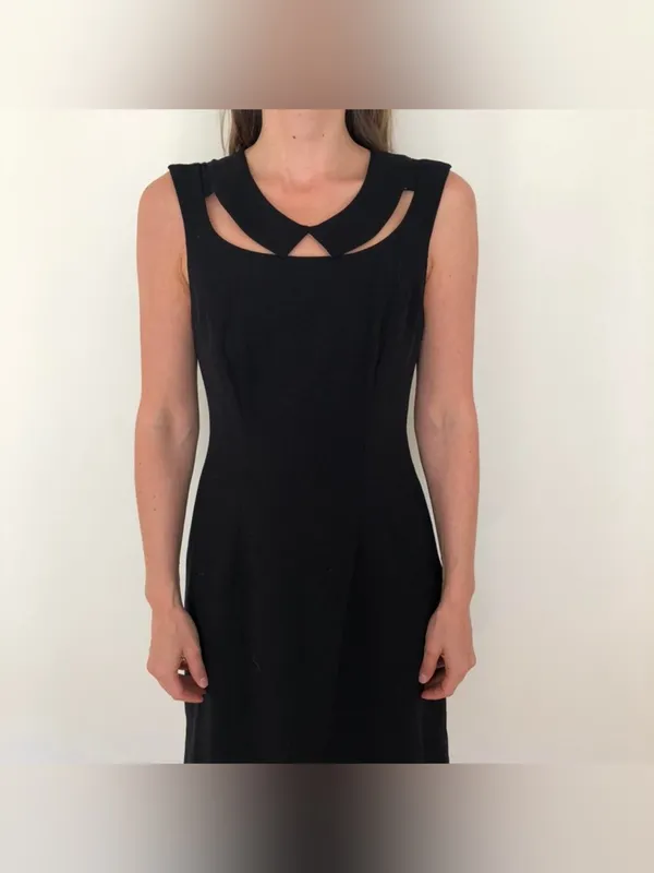 NWT Anthropologie STCL Stamp Dress Black Faux Collar size 12 retails $148 - Image 9