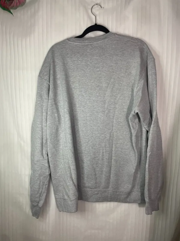 In My Boy Mom Era Sweatshirt XL Gray Graphic Crewneck Port & Company Blue Pullov - Image 5