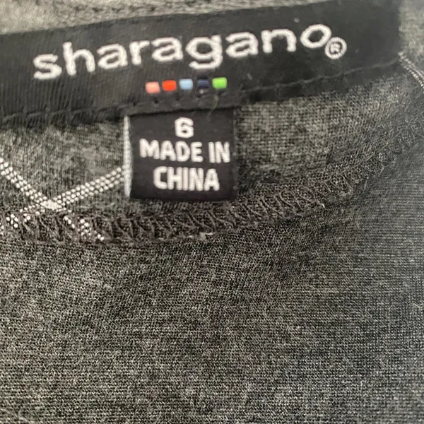 Sharagano Sleeveless Dress Gray/White‎ Size 6 - Image 8
