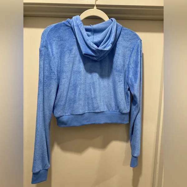 LIKE NEW Target Colsie Terry Cloth Blue Zip-Up Hoodie - S - Image 5
