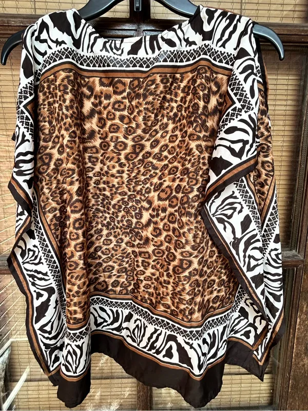 Tangerine Brown and Black Animal Print Tunic - Image 3