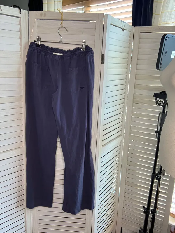 Roxy Pants Linen Beach Blue xl - Image 5