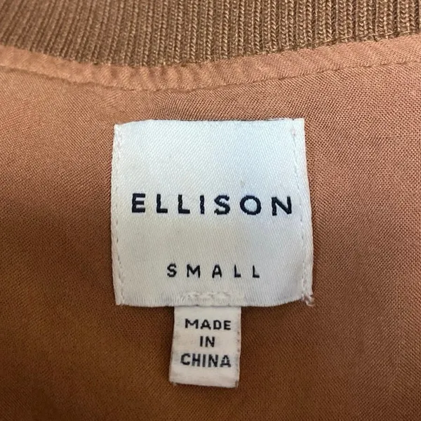 Ellison Women's Brown Faux Suede Full Zip Long Sleeve Bomber Coat Jacket Size S - Image 3