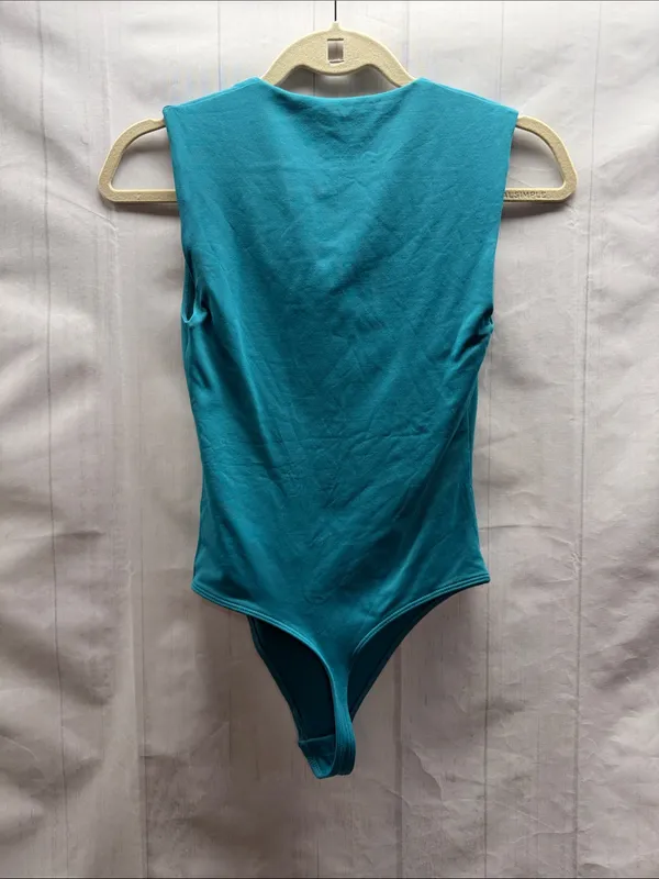 Aritzia Oxidized Teal Original Contour Esteem Square Neck Bodysuit Size XS - Image 12