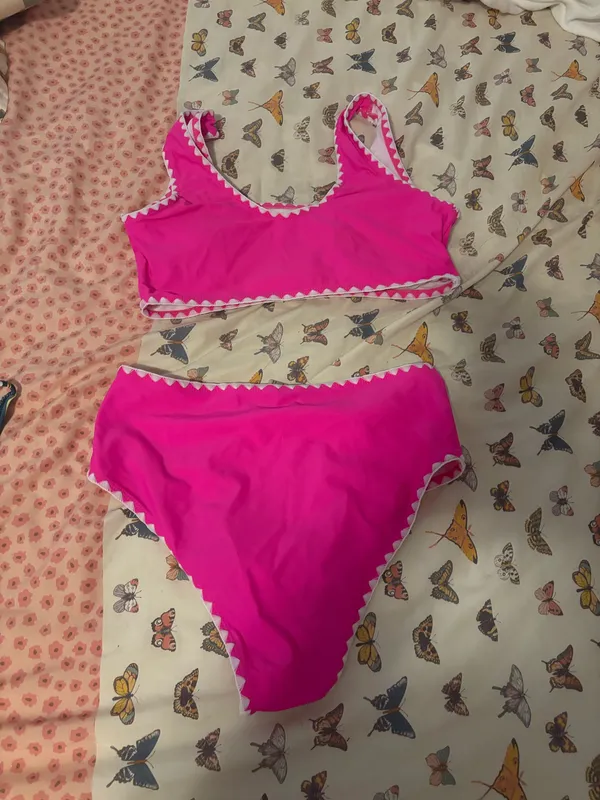 Shein Pink High-Waisted Bikini Set - Image 2
