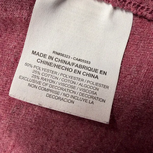 Nike Sportswear Long Sleeve Top Women’s Large Heathered Burgundy Crewneck Shirt - Image 3