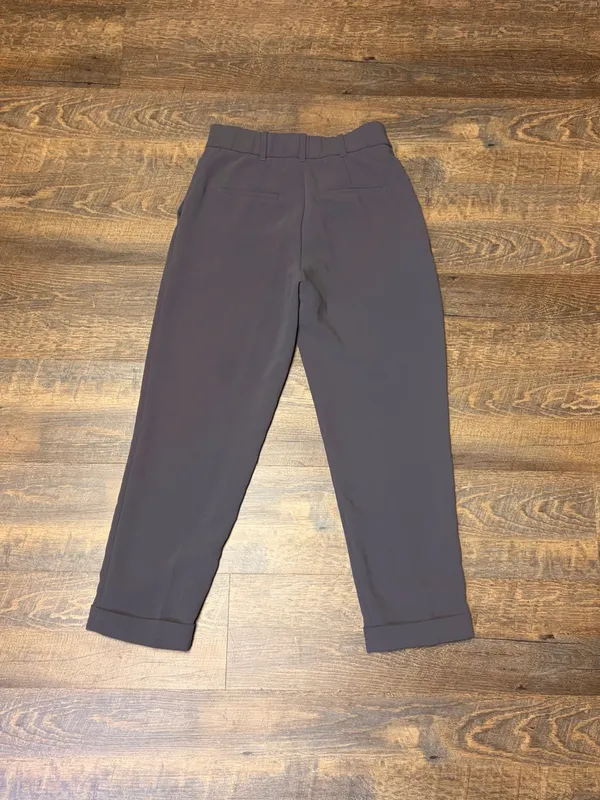 Aritzia Wilfred Pleated High Rise Tapered Cuffed Ankle Trouser Womens 2 Brown - Image 8