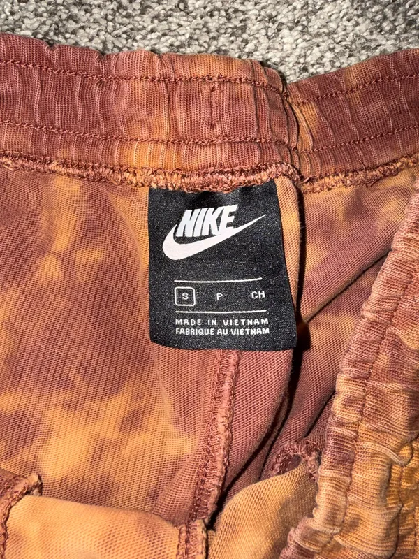 Nike Tie-Dye French Terry Shorts Size S Olive Khaki Men CZ7854 222 - Image 4