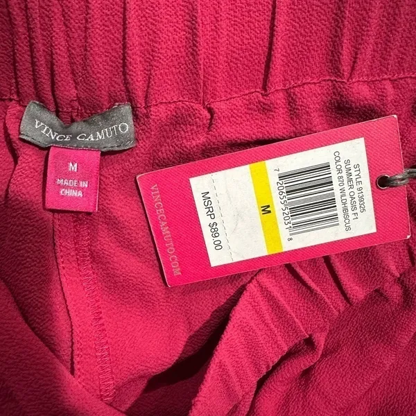 Vince Camuto pants Lagenlook flowy beach wide leg hot pink business office Sz M‍ - Image 4