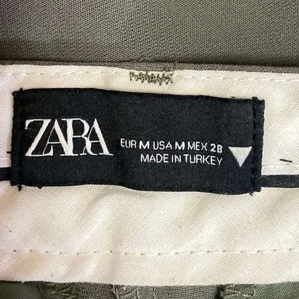 Zara Gray High Waisted Ankle Zip Pockets Career Office Wide Leg Pants Size M - Image 5