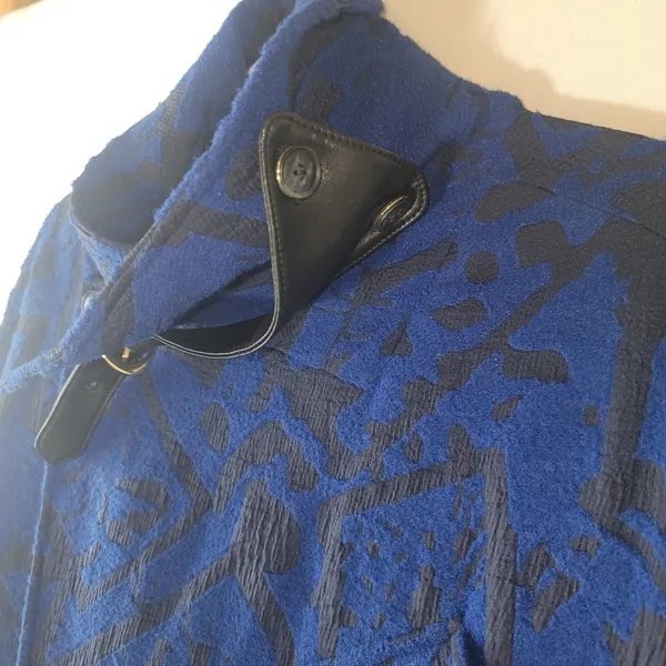Dee Ocleppo Womens Myah Military Belted Jacquard Trench Coat Sodalite Blue XL - Image 14