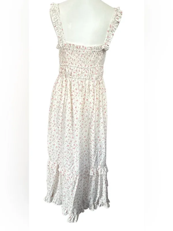Storia Blush Floral Smocked Maxi Dress - Image 3