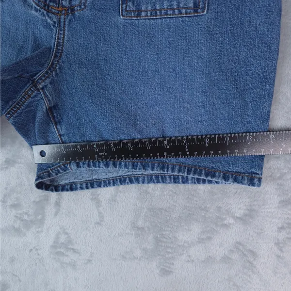 Venezia Jeans Shorts Womens 14 Blue Mid Rise Lace‎ Up Cotton Denim Medium Wash - Image 9