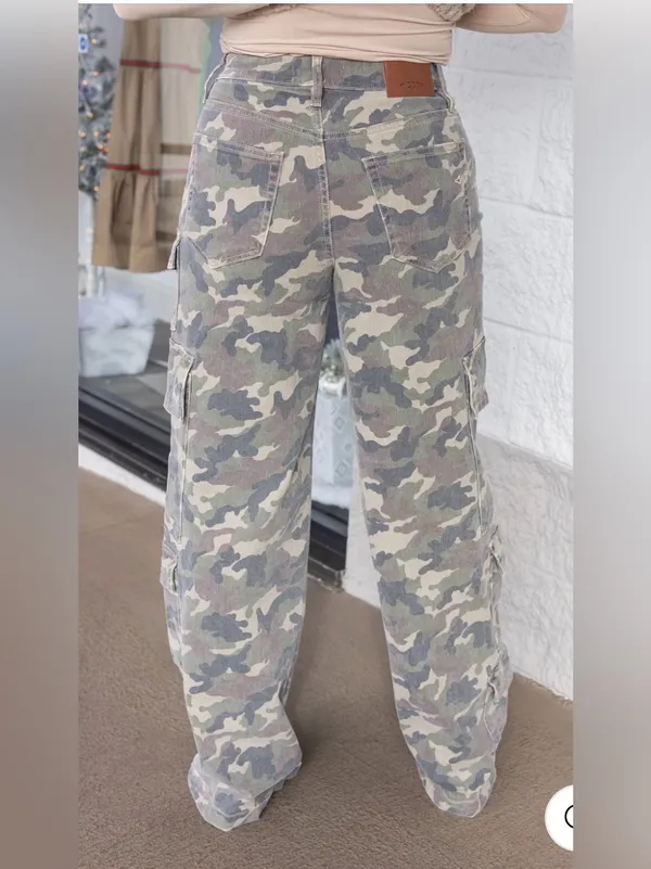 NWOT Hidden Jeans Camo Cargo Pants Green Brown 29 - Image 5