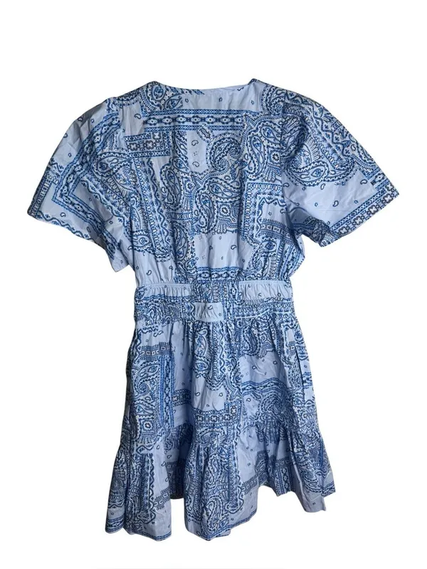 Anthropologie Somerset Mini Dress Blue Scarf Print S - Image 3