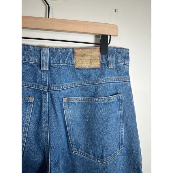 Mountex Wide Leg Double Knee Denim Utility Pants Medium Wash Blue Size 30 - Image 5