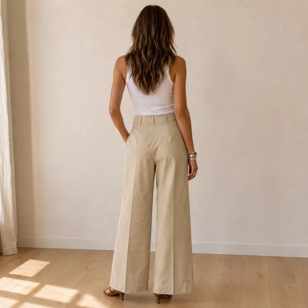 Vintage Y2K GAP Pleated Wide Leg Trousers High Rise Minimalist Quiet Luxury 6 - Image 3