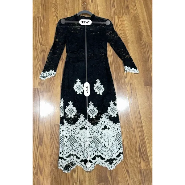 Alexis Helina Black White Bodycon Midi Dress Sleeveless Cocktail Size S - Image 7