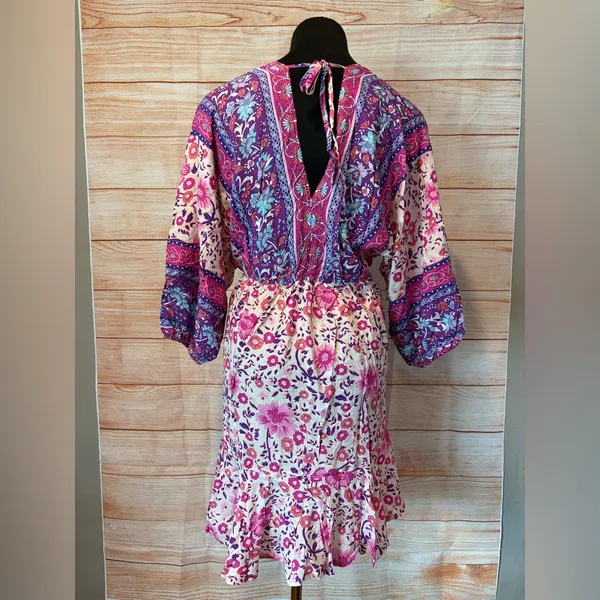 Vibrant Floral Long Sleeve Dress - Image 2