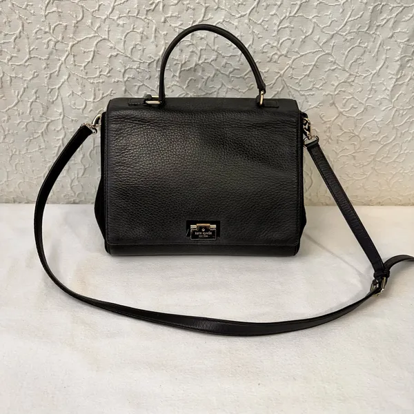 Kate Spade Crossbody Handbag Leather Tote Black Satchel Shoulder Bag - Image 2