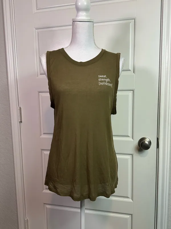 Free People Movement Ribbed Cotton Blend Boho Athletic Casual Tank Size Medium - Image 2