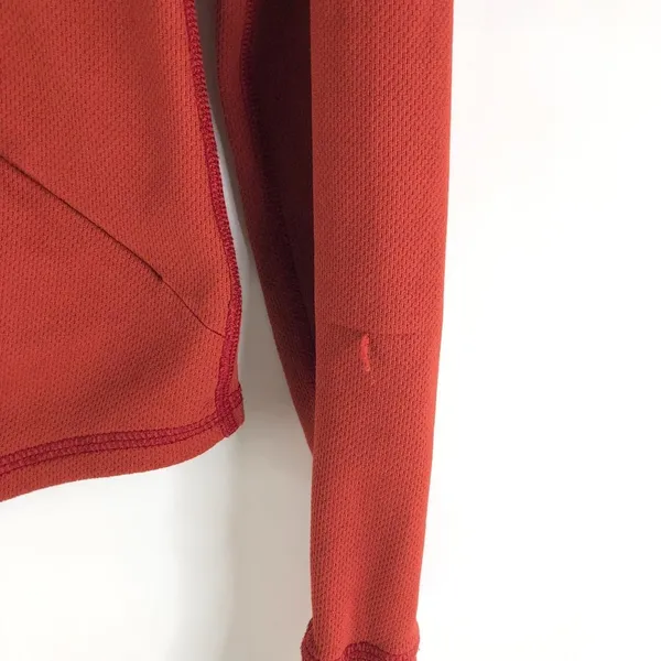 Lululemon Women's Pullover Hoodie Flip Cuff Brick Red Size 6 - Image 3