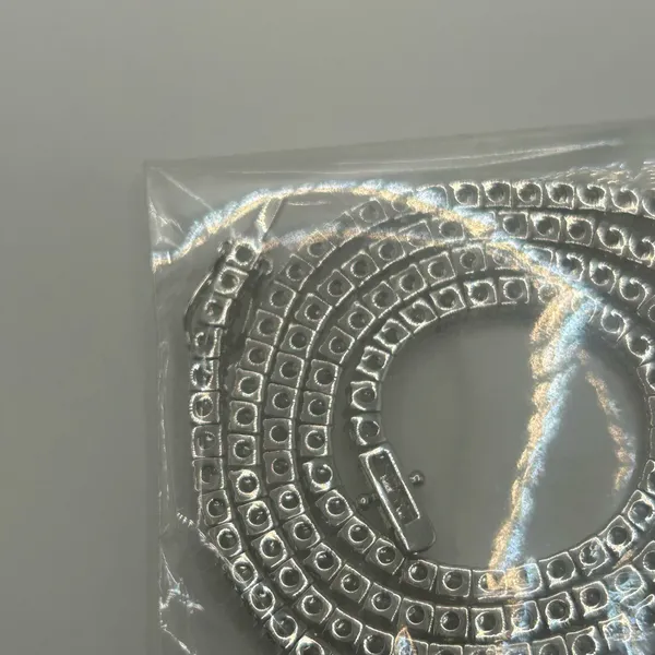 Moissanite Tennis Chain VVS1 New Silver 3mm 22 Inch Necklace No Pass Unisex D - Image 5