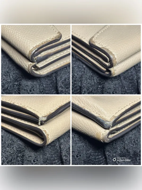 Fendi Tortora Gray Leather F Is Fendi Micro Trifold Wallet Chain Card Case Italy - Image 9