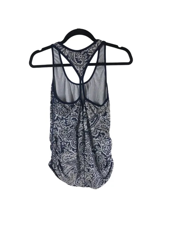 New Balance Womens Racerback Tank Top Blue Paisley S Lightweight Activewear - Image 2