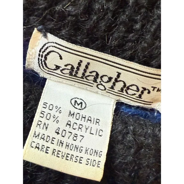 Vintage 90s Gallagher Women's Med Mohair Wool Blend‎ Pull Over Sweater Purple - Image 4
