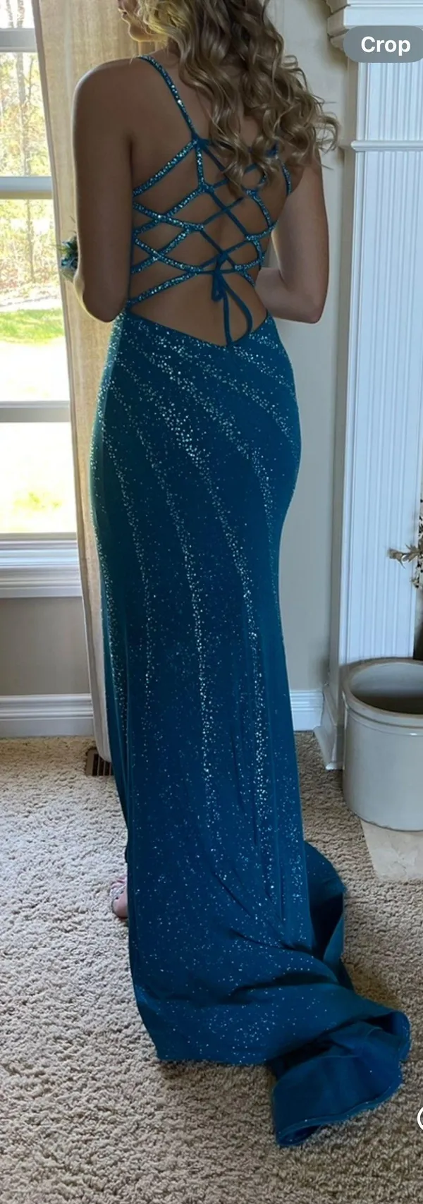 Blue Prom Dress Size 4 - Image 3