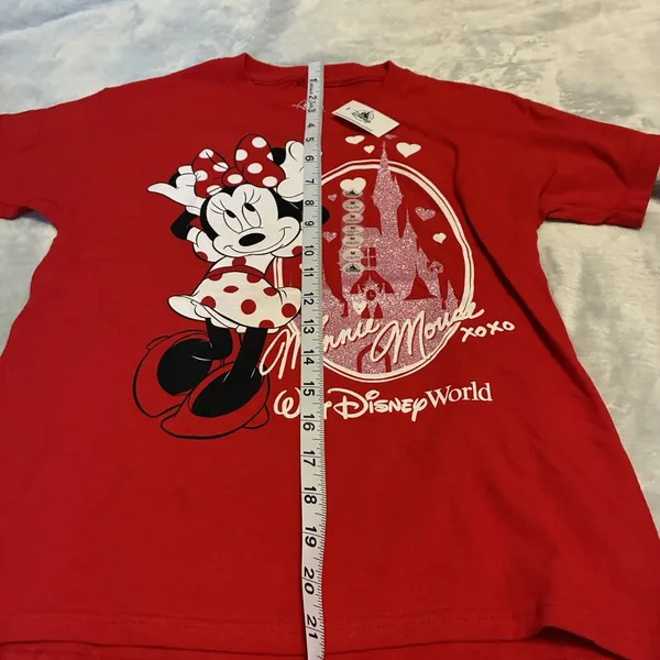 Disney Parks Walt Disney World Women's Shirt Size M Red Mickey Minnie Mouse - Image 2
