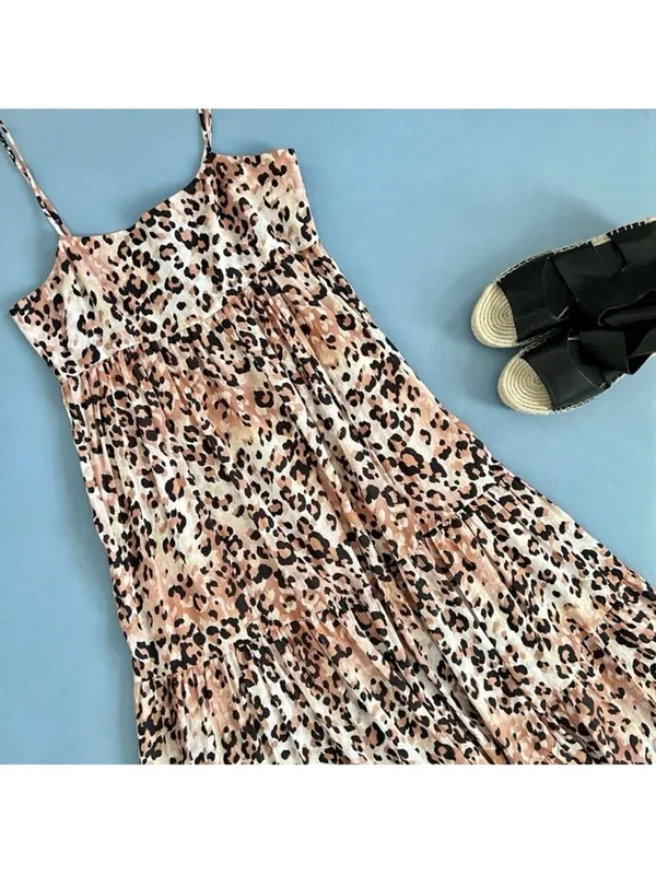 NWT Karina Grimaldi‎ Anaii Cheetah Print Asymmetric Hem Maxi Dress - Image 4