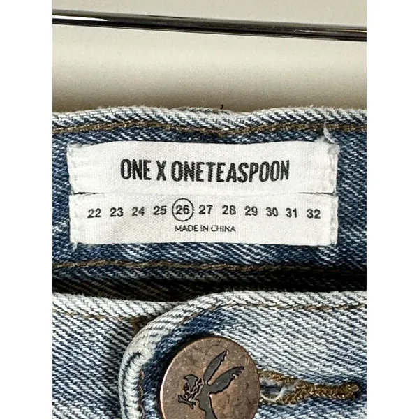 One Teaspoon Awesome Baggies Women 26 Light Wash Distressed Relaxed Jeans - Image 4