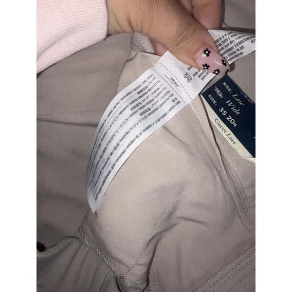 NWT abercrombie beige wide leg dress pants pleated 35/20R Curve Love Plus Sloane - Image 6