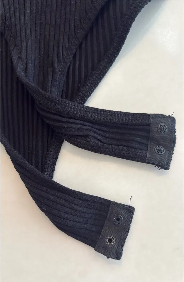 Zara Black Flutter Sleeve Body Suit - Image 4