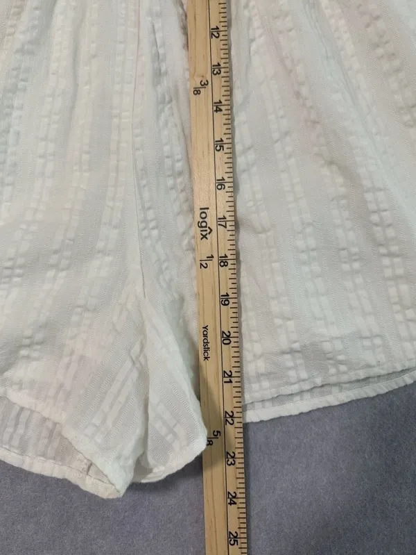 American Eagle cream romper with a tassel tie - Image 4