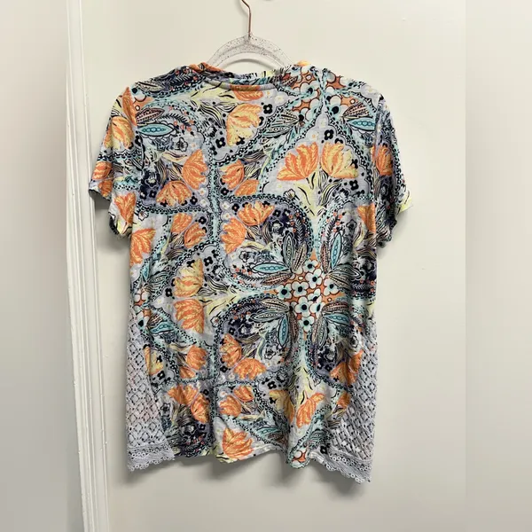 Chico's Multicolor Paisley Short Sleeve Top - Image 2