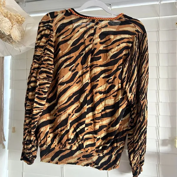 Anthropologie Blank London Tiger Animal Print Boho Indie Sleaze Top Size S - Image 3