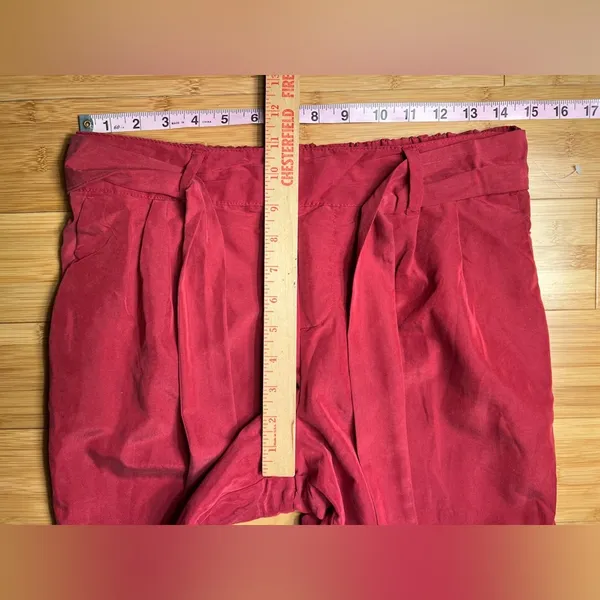Old Navy Womens Strawberry Tropix High Rise Belted Paper Bag Pull-On Pants|Sz:S - Image 6