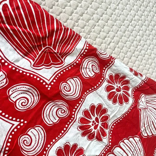 NWOT FARM RIO White Red Ainika Shell Maxi Dress Size M Linen Blend - Image 12