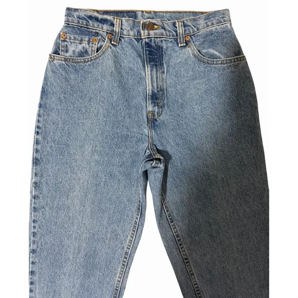 Levi's 551 Relaxed Fit Tapered Leg‎ Classic Blue Denim Jeans Women's Size 8 Med - Image 3