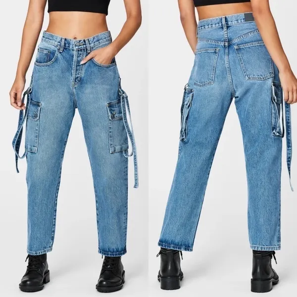 Carmar Haedus Super Baggy Cargo‎ Jeans Black 24 - Image 2