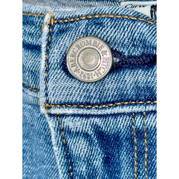 Abercrombie & Fitch Curve Love Ankle Straight Ultra High Rise Blue Jeans Sz 27 4 - Image 5