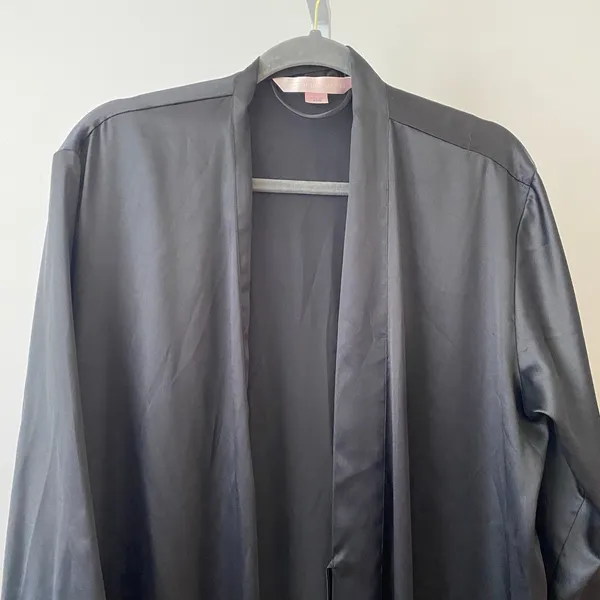 Victoria's Secret Black Old Hollywood Robe Kimono Sleepwear lounge boudoir‎ XS/S - Image 2