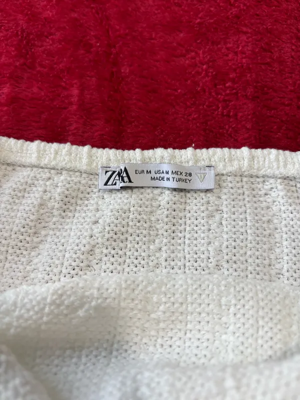 Zara White Cable Knit Cross Neck Halter Dress M Quiet Luxury Coastal ResortWear - Image 8