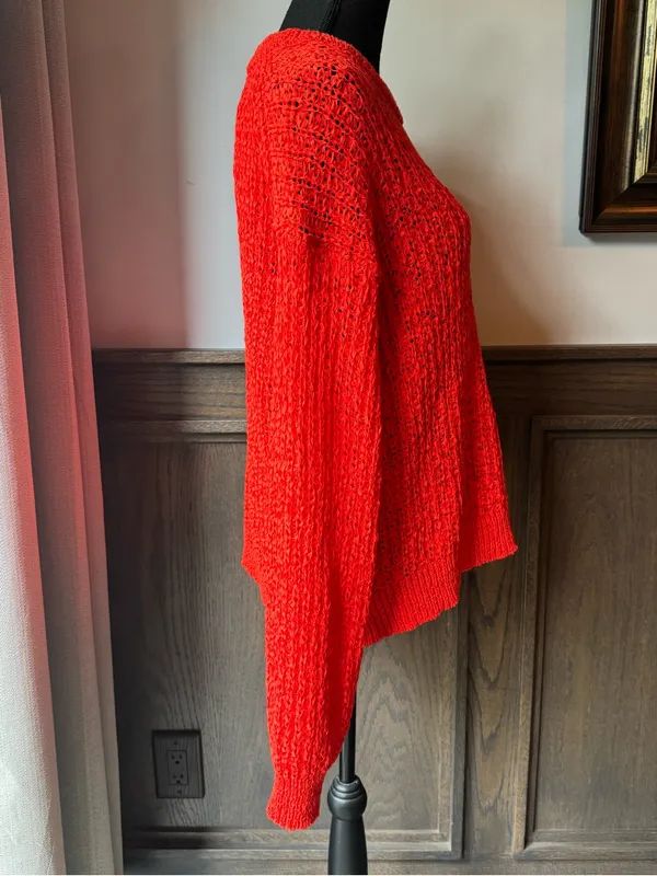 a new day bright orange open knit Crewneck Sweater xxl nwt - Image 5