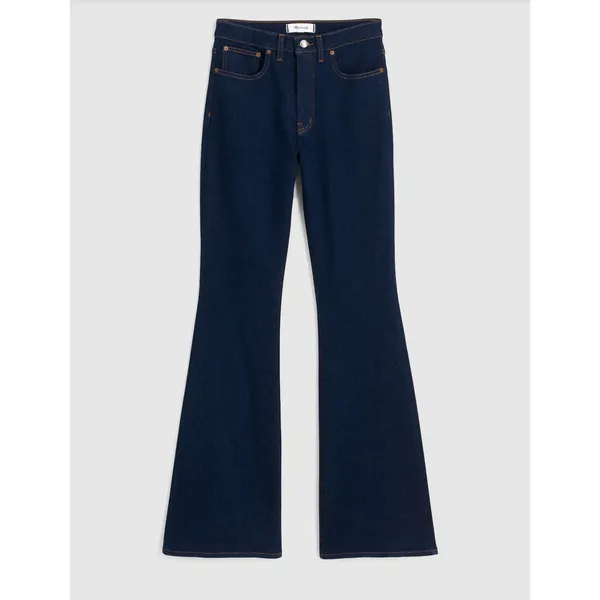 NEW Madewell The Stretch Flare Jean Rinse Wash Dark Blue High Rise US 26 - Image 5