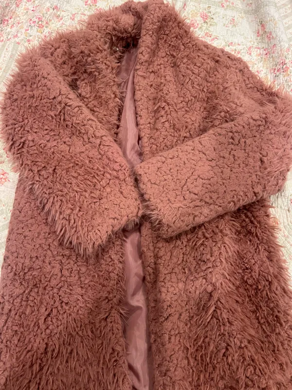 wild fable Rose Mauve Teddy Faux Fur Jacket - Image 3